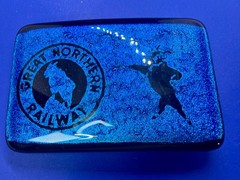 Great Northern Railway Locomotive Train Large Blue RARE Belt Buckle