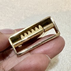 Vintage Gold S Logo 1&Prime; Belt Buckle Made in Italy DIY Leathercraft Hardware 90s