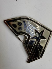 Famous Stars & Straps Silver Black Star Logo Metal Y2K Belt Buckle