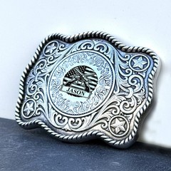 Custom Personalized Belt Buckle Monogrammed Western Buckle for Belts Wide 1.5&Prime;
