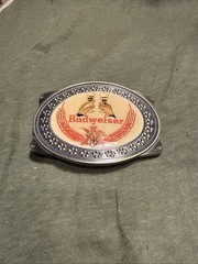 Vintage/undated Budweiser Beer belt buckle. 3.5&Prime; Wide.