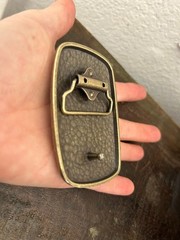 Vintage Hammered Metal Belt Buckle Gold Tone Rectangle Fits 1.5&Prime; Strap