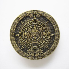 Vintage Bronze Plated Aztec Calendar Belt Buckle also Stock in the US