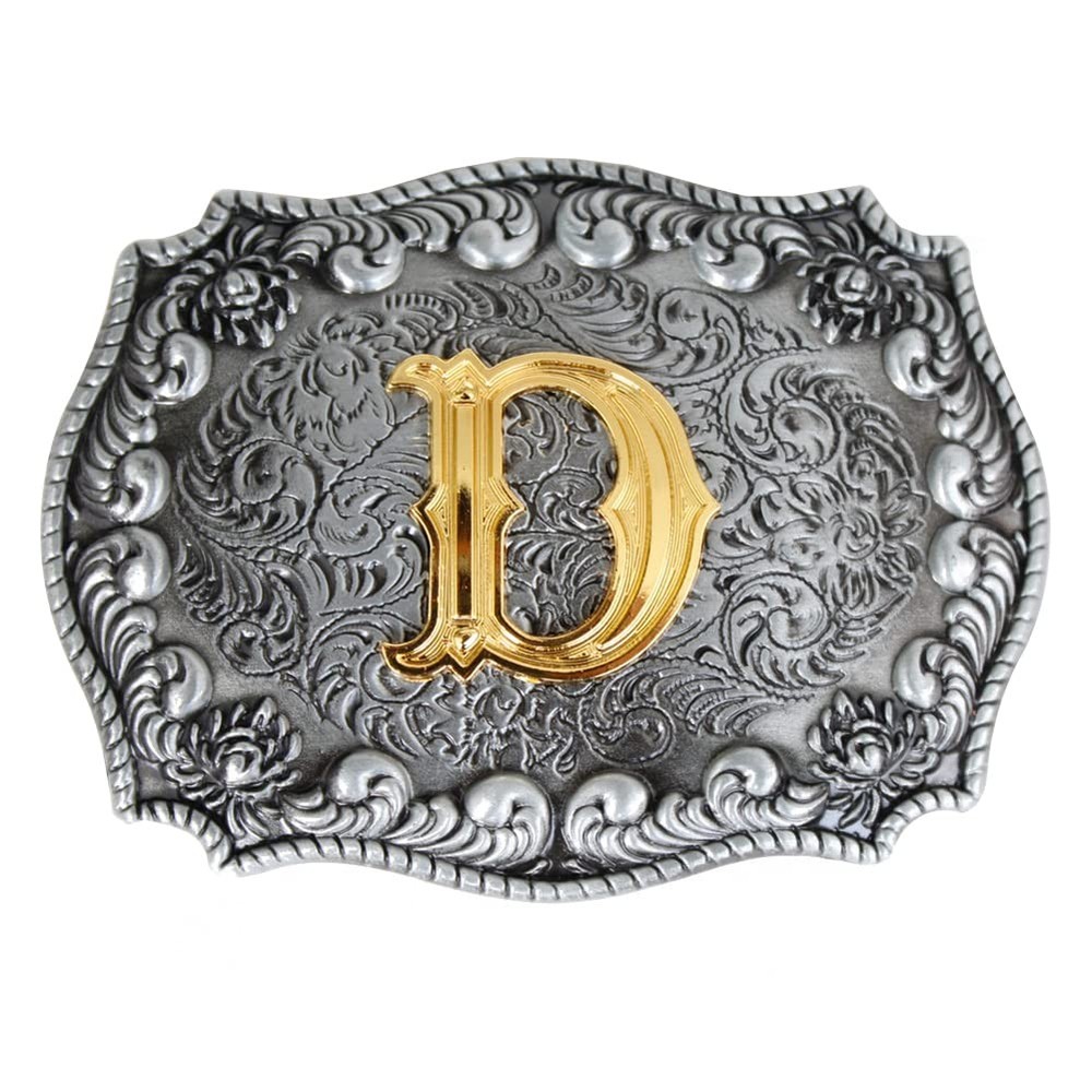 Men&rsquo;s Belt Buckles, English Letter in 3D, Western Style, CowboyAlphabe…