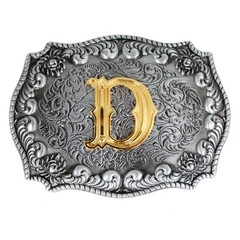 Men&rsquo;s Belt Buckles, English Letter in 3D, Western Style, CowboyAlphabe…