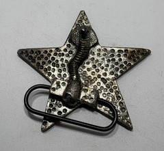 Mobtown Lone Star Pewter and Enamel Belt Buckle