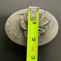 Vintage Winston Eagle Belt Buckle Silver Tone Oval Western Americana 3.5”