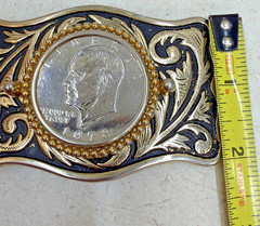 VTG 1978 Bicentennial Eisenhower Dollar Coin Philadelphia Mint Belt Buckle