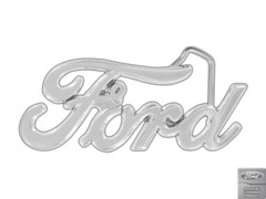 Ford Script Word Chrome Brass Belt Buckle