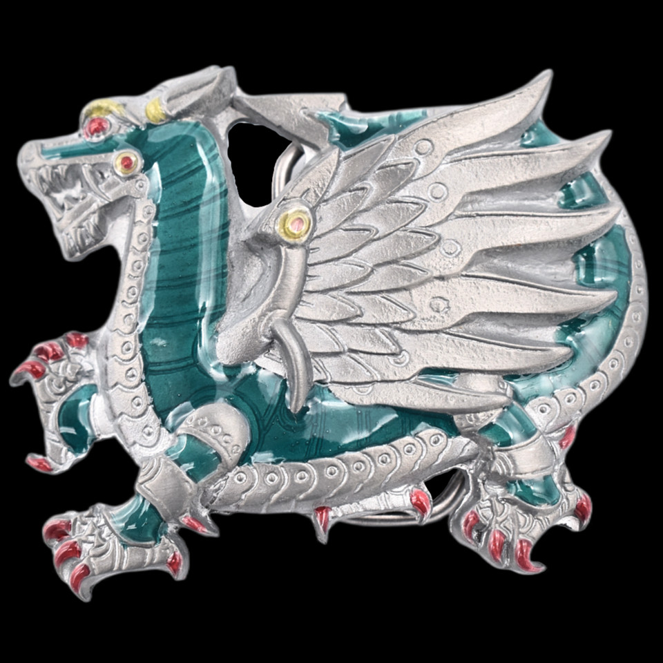 Robotic Dragon Steampunk Fantasy Mechanical Sci-Fi Belt Buckle