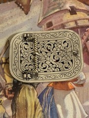 Rhinestone Belt Buckle Rectangle Floral Silver Bling Filigree Accents