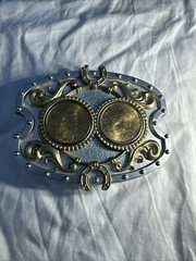 Bradford Exchange 9 Western GENUINE COIN Belt Buckles Collectors Set