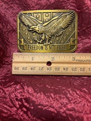 Freedom Is Not Free Eagle Stars Stripes Patriot 2014 Sponsor Belt Buckle