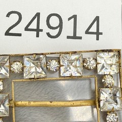Vintage Czech Buckle Paste Stone Gold Tone