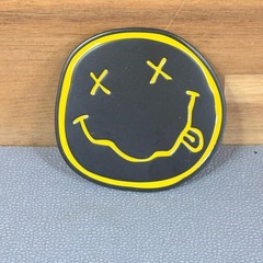 Nirvana Smiley Face Belt Buckle 2007 Black Yellow Licensed 3&Prime; Rock Band