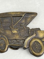 VERY NICE Oldtime Automobile Antique Car Cord Model A Solid Brass Belt Buckle