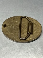Leather Embossed Hand-Painted Flying Seagull Solid Brass Belt Buckle