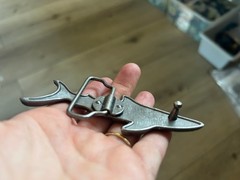 Solid Metal Shark Belt Buckle Vintage 4 Inch Western Cowboy 1.5 Strap Fit