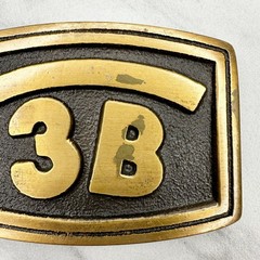 Vintage Spec Cast 3B Belt Buckle Brass Tone Metal