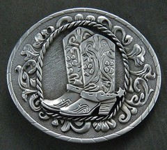 Silver Western Cowboy Cowgirl Boots Spur Rodeo Belt Buckle Boucle de Ceinture