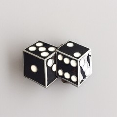 Black Enamel Dices Casino Gamble Vintage Belt Buckle Gurtelschnalle