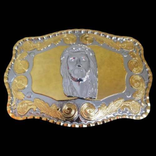 Belt Buckle Jesus Face Christ God Christian Religion Catholics Religious Western