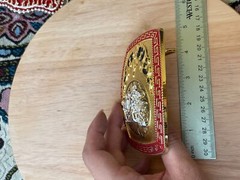 Western Buckle Gold Silver Red Horse Rider Cowboy Cloud Hebilla Vaquero Jinete