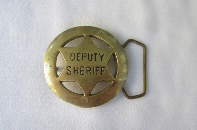 Preowned Vintage Brass Belt Buckle – Deputy Sheriff – 2 1/2 in Diameter