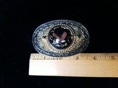 Eagle With Gold Flakes In Resin Oval Belt Western Buckle 2.5&Prime; X3.5&Prime;