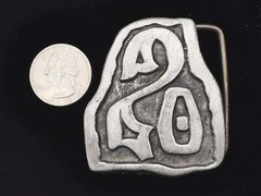 Jesse McLeod Pinwheel Spiral Hippie Pewter IMC Rare Vintage 1970s Belt Buckle