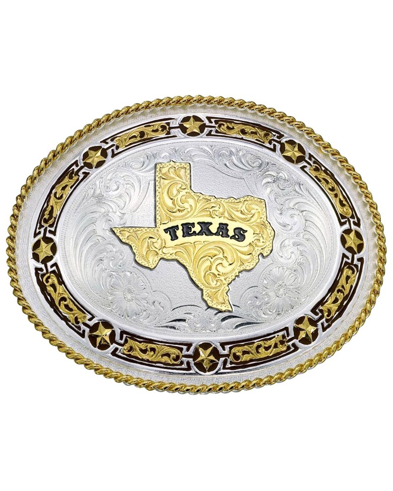Montana Silversmiths Unisex Star Links State Of Texas Western Belt Buckle –