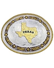 Montana Silversmiths Unisex Star Links State Of Texas Western Belt Buckle –