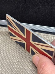 Union Jack British Flag Belt Buckle Pewter Vintage 4622 3 1/2&Prime;