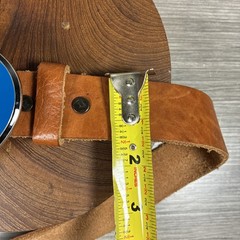 Vintage Superman Logo Oval Buckle GTO DC Comics with WILL Leather Goods Belt 38”