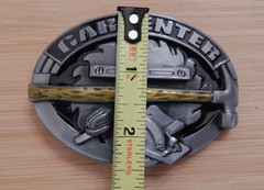 🛠 NEW Carpenter Tradesman Commemorative Belt Buckle Pewter finish enamel inlay