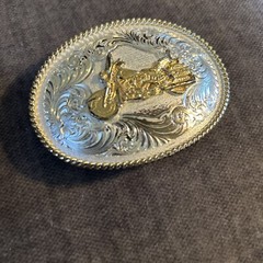 Montana Silversmiths Belt Buckle Motorcycle Mountain Rope Trim Gold Plated READ