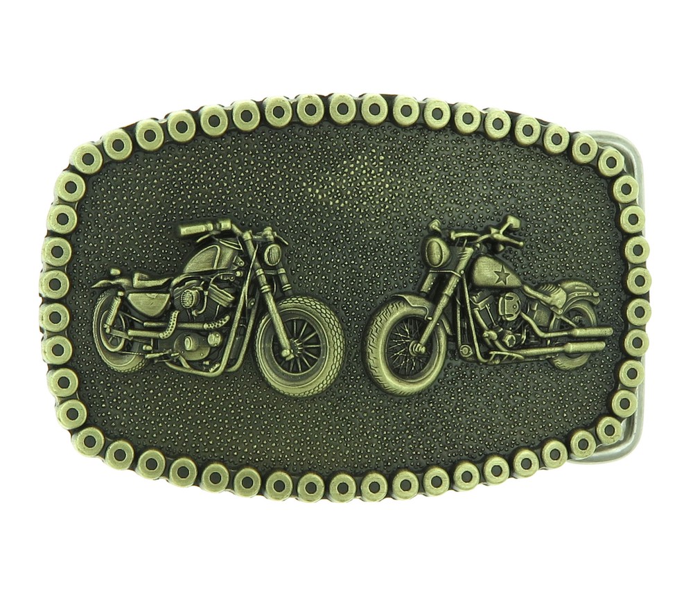 Motorcycle Chain Bikes Biker Bronze Plated Belt Buckle