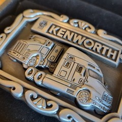 Kenworth Belt Buckle Pewter Finish Trucker Transportation Diesel Biker