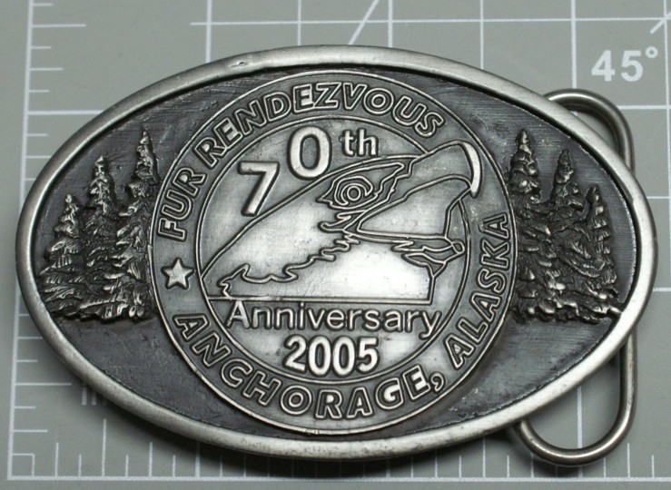 2005 Fur Rendezvous Belt Buckle Pewter Eagle Anniversary Brand New A242