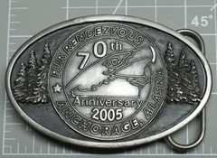 2005 Fur Rendezvous Belt Buckle Pewter Eagle Anniversary Brand New A242