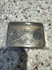 NRA Brass Belt Buckle Lot Of 3. 2 New 1 Used.