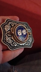 Rare Vintage Circus Circus Las Vegas Gambling Dice Country Western Belt Buckle