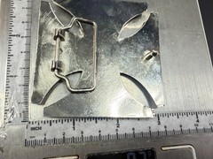 Celtic Iron Cross Shaped with Engraved Tiny Skulls Gothic Cutout Belt Buckle