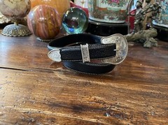 Wage James Reid Dgn Sterling Silver 14k Overlay Belt Buckle Nu 🦬34-36”-1.3/8”✅