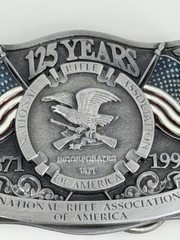 Vintage NRA National Rifle Association Of America Pewter Belt Buckle Made In USA