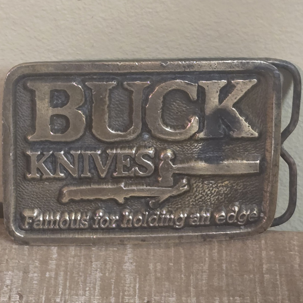 Buck Knives Men&rsquo;s Silver Metal Logo Clip Belt Buckle Fits 1.5 in Belt