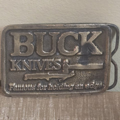 Buck Knives Men&rsquo;s Silver Metal Logo Clip Belt Buckle Fits 1.5 in Belt