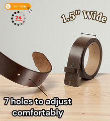 F&L CLASSIC Belt for buckle men Snap on Strap 52 (Fits Waist 50&Prime;-51&Prime;), Brown
