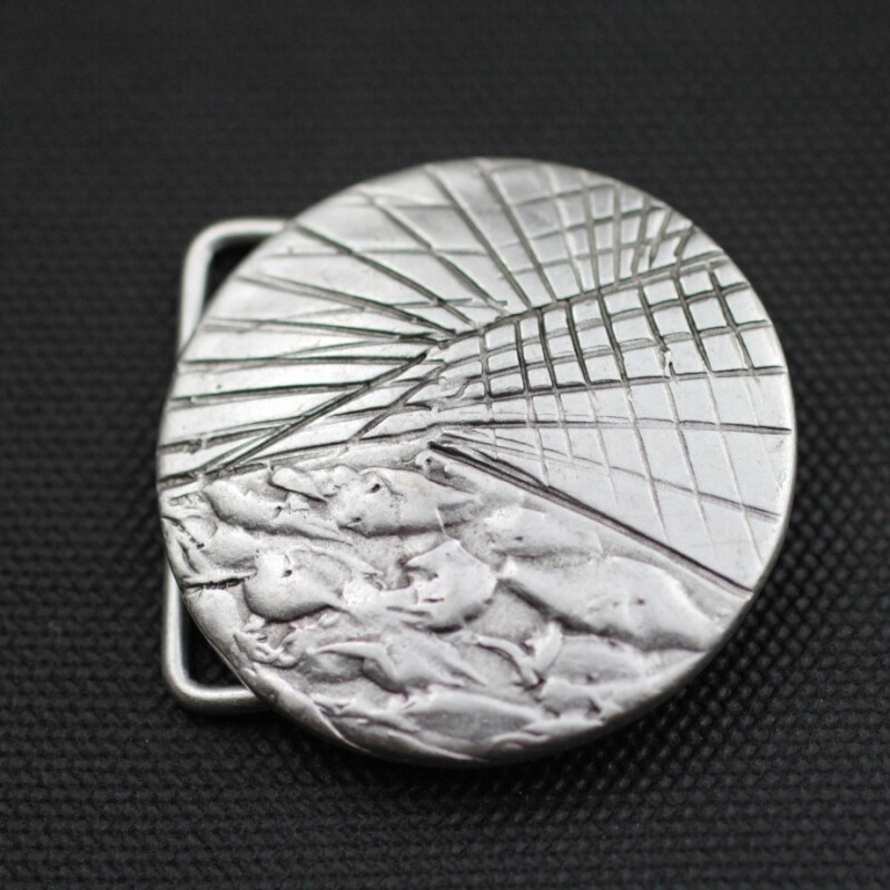 Round graphic belt buckle silver buckle removable buckle removable belt up to 4 cm
