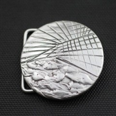 Round graphic belt buckle silver buckle removable buckle removable belt up to 4 cm